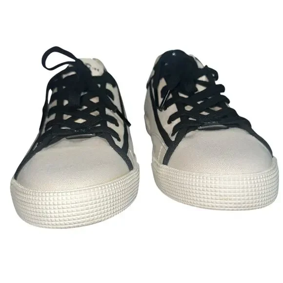 Coach FG3846 Logo Canvas Sneakers Women’s Sz 9B White Black Lace Up Casual Shoes - Picture 3 of 15